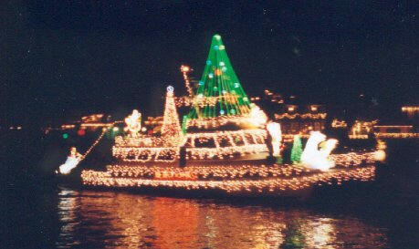 christmas boat parade engraving