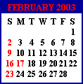 February 17 - Presidents' Day 